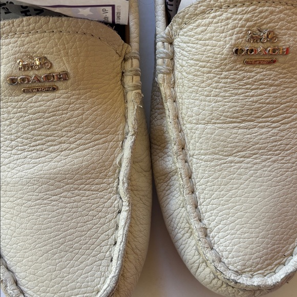 Coach Amber Driving Loafer Flat Moccasin White 7 Leather Designer Casual Cute - Picture 13 of 17